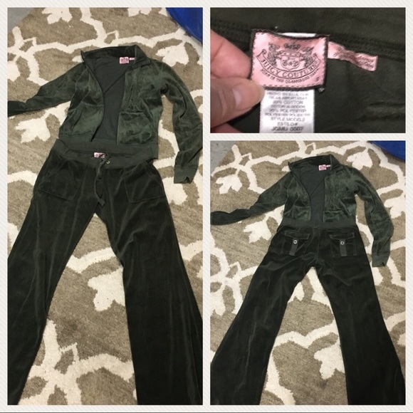 Juicy Couture Tops - Adorable Military green Juice Velour Outfit Set